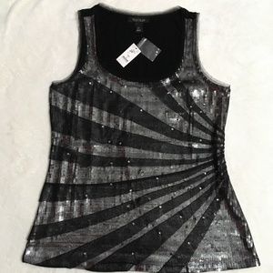 NWT White House Black Market Sequin Sunburst Tank